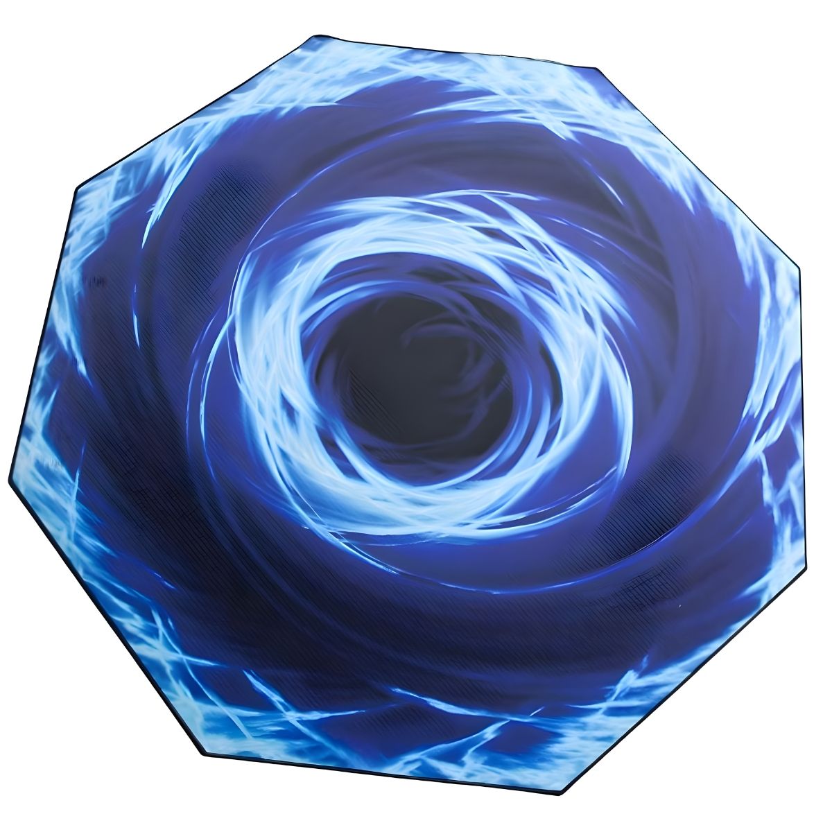 Herní podložka pod židli s LED – Hexa koule modrá, průměr 120 cm, tloušťka 4 mm